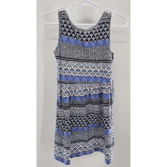 H&M Blue Patterned Girls Tank Dress Size 4-6 years - Picture 3 of 4